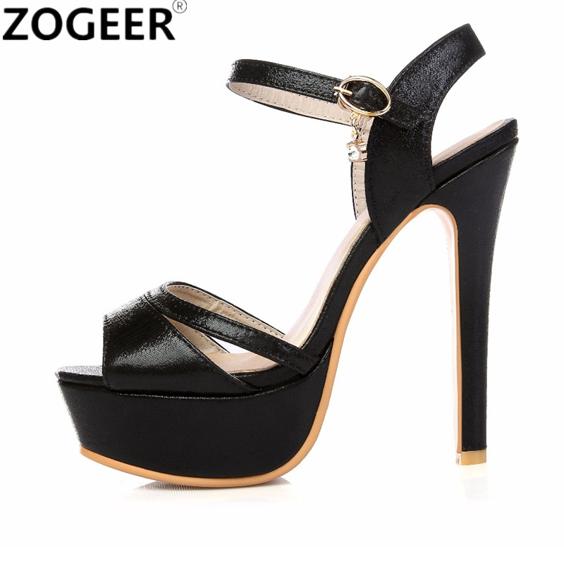 Metallic Heel Sandal - Fashion Women Sandals Summer Sexy High