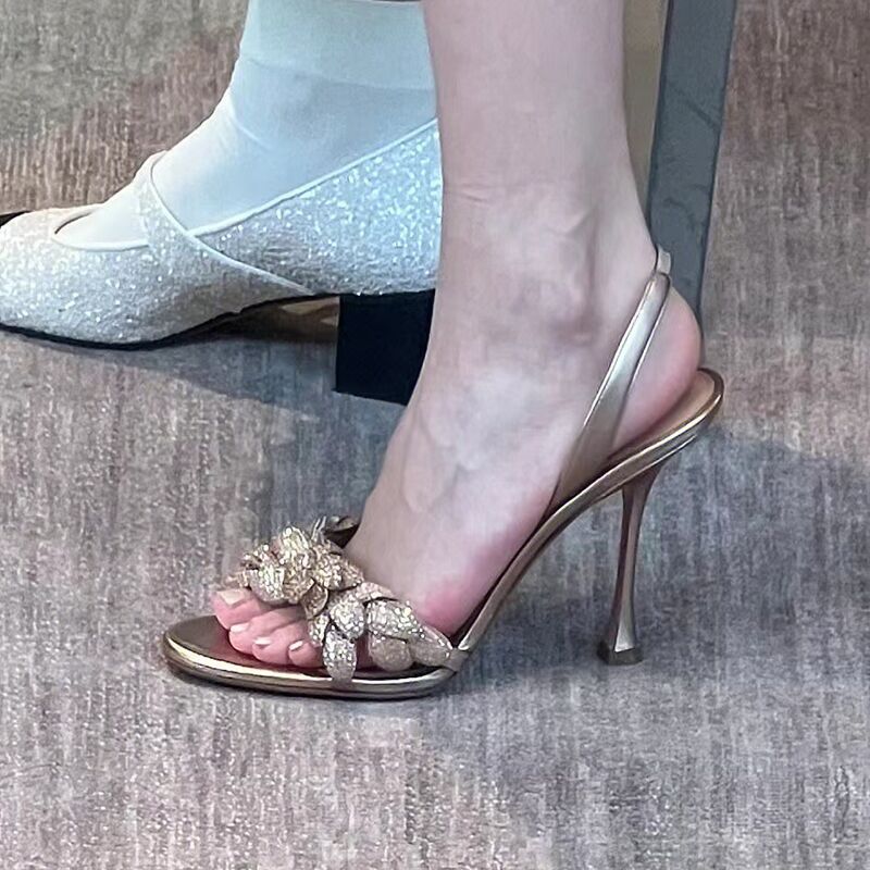 Women's sandals Pointed Gold F - Metallic Heel Sandal review and price