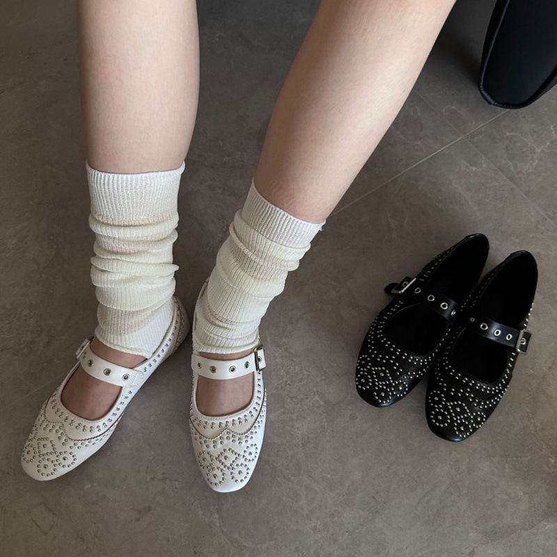Retro Rivet Buckle Design Flat - Women Shoes Elegant review and price