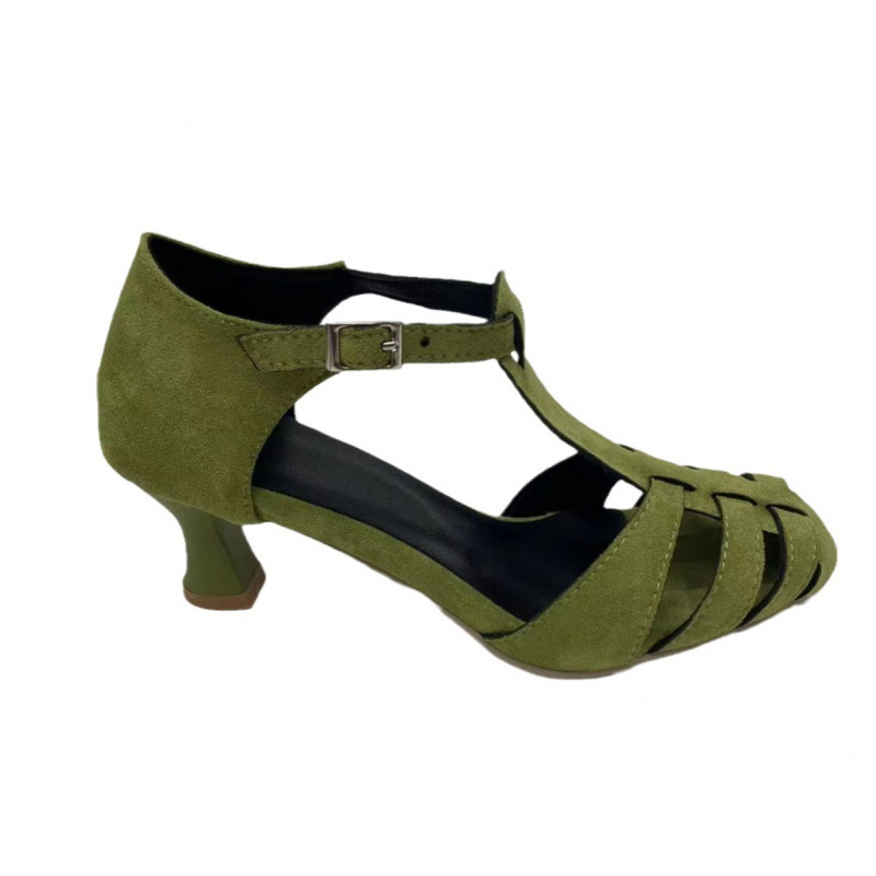 Women's Green Suede Kitten Hee - Women Shoes Us To Eu review and price