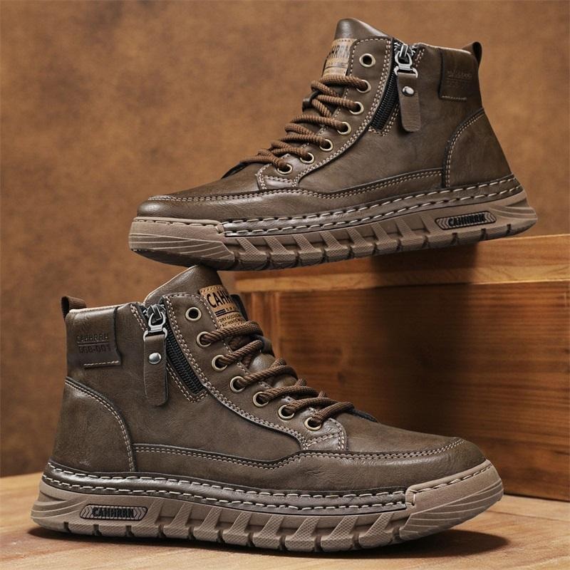 Men Leather High Top Ankle Boo - Suede Ankle Boot review and price