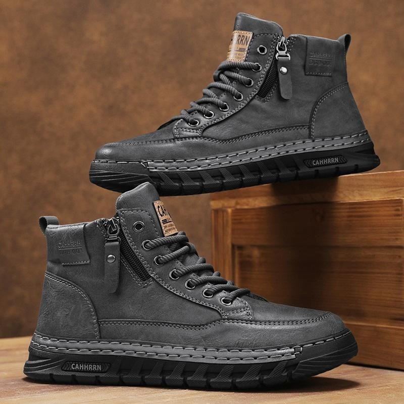 Men Leather High Top Ankle Boo - Suede Ankle Boot review and price