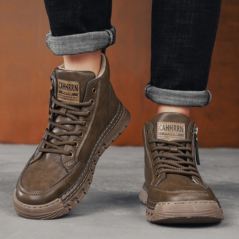 Men Leather High Top Ankle Boo - Suede Ankle Boot review and price
