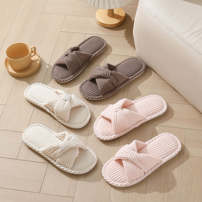 Corduroy Cross Strap Home Slip - Women Shoes Winter review and price