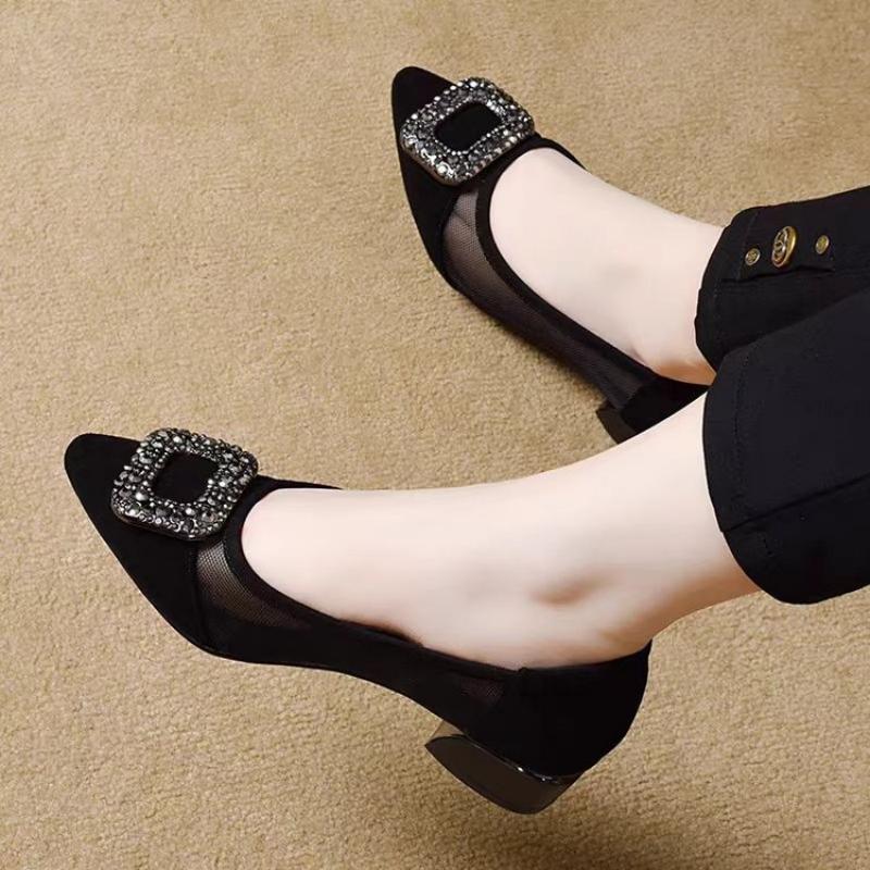 Elegant Pointed Toe Mesh Block - Women Shoes Elegant review and price